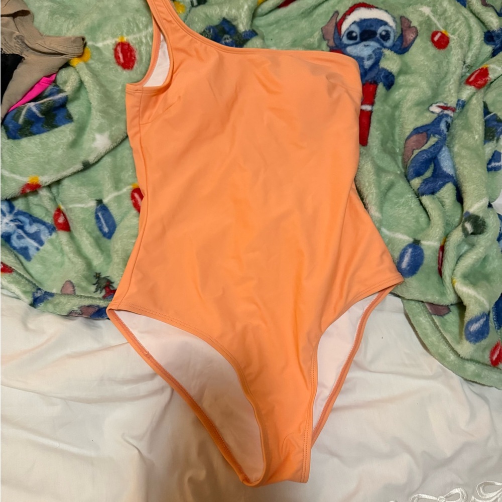 One-Shoulder Orange Swimsuit